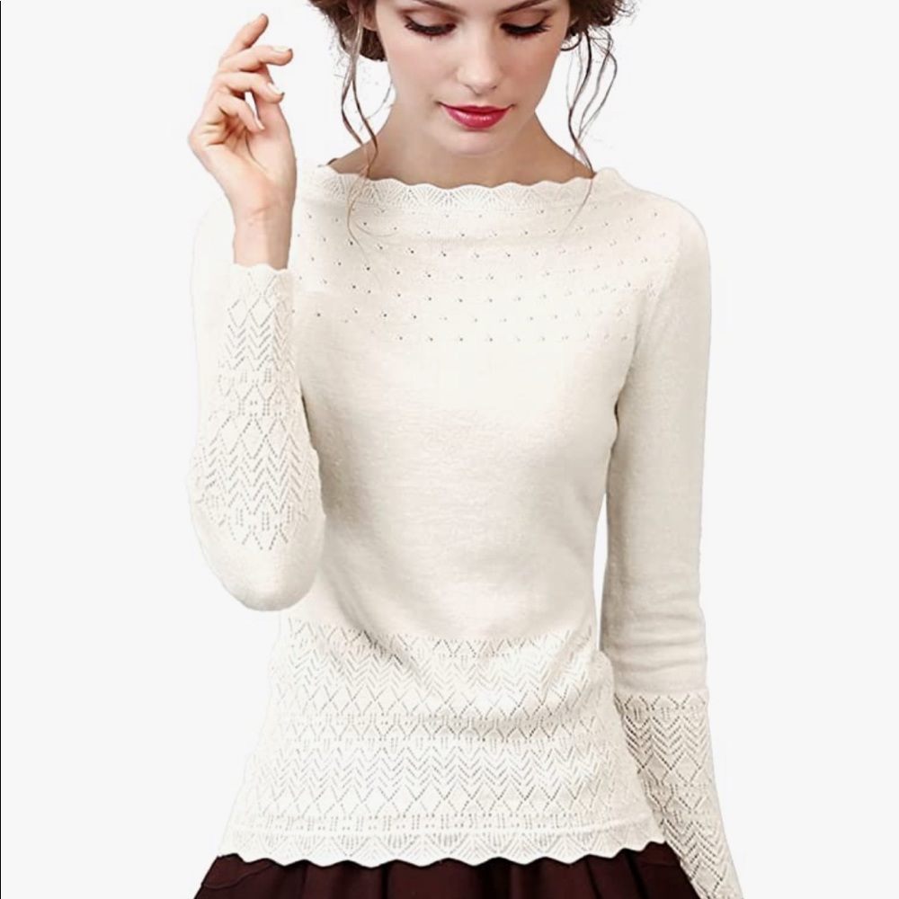 White cream sweater